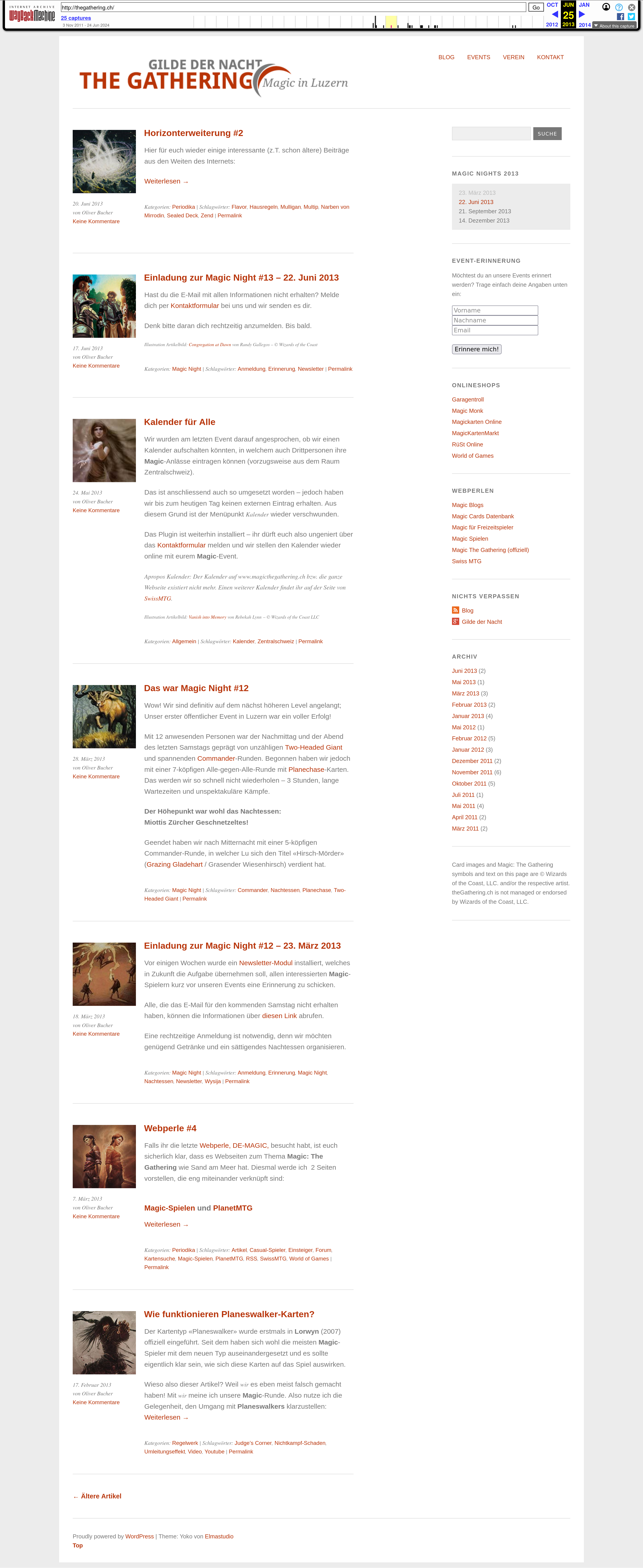 2013, Gilde der Nacht, Webseite