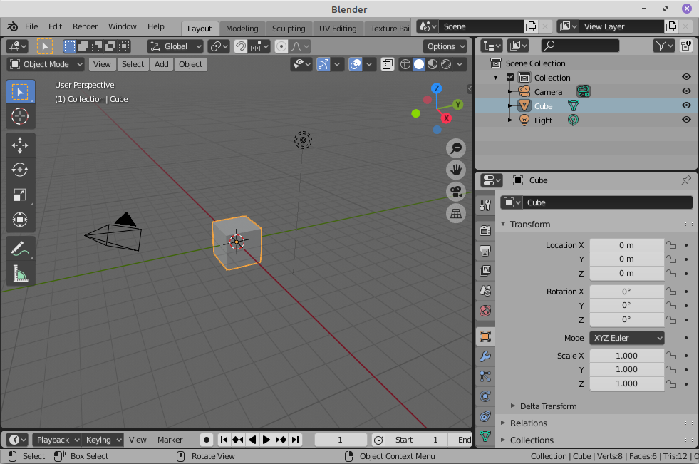 Blender 2.82 First Screen